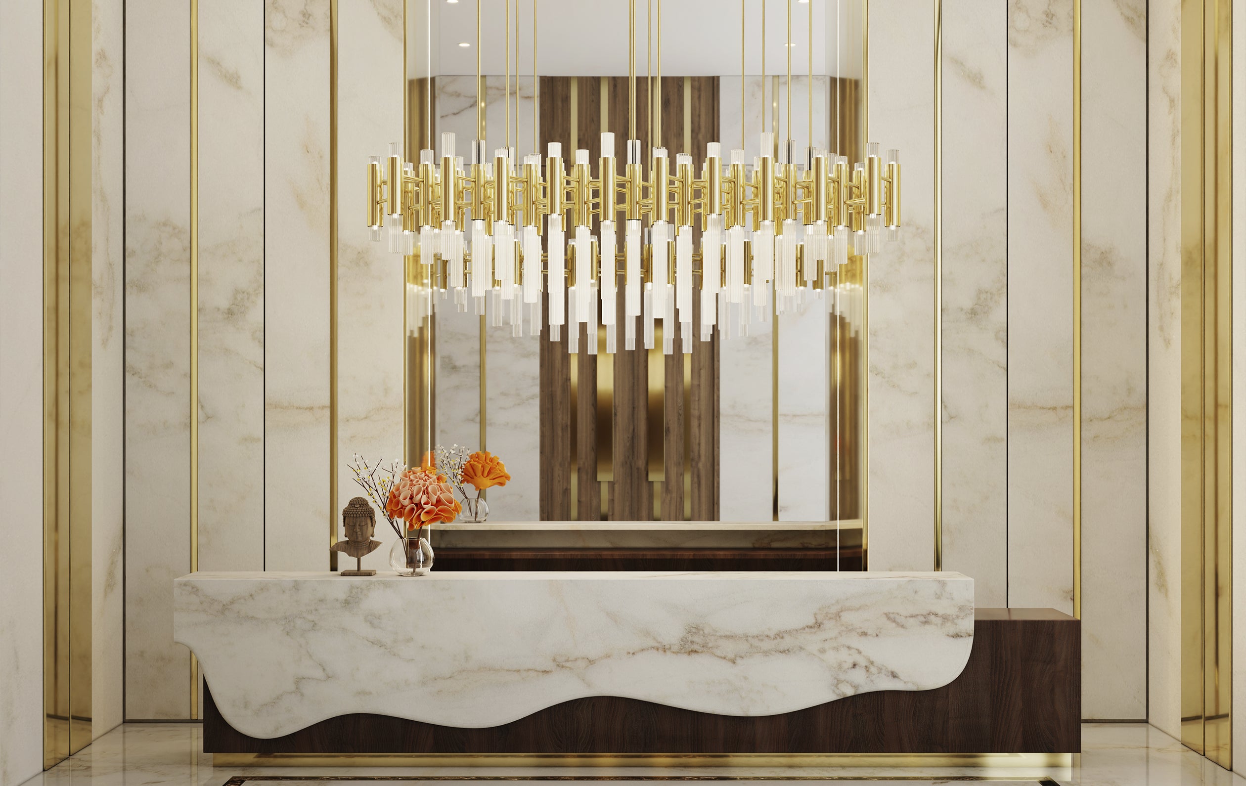 Waterfall Rectangular Suspension Lamp