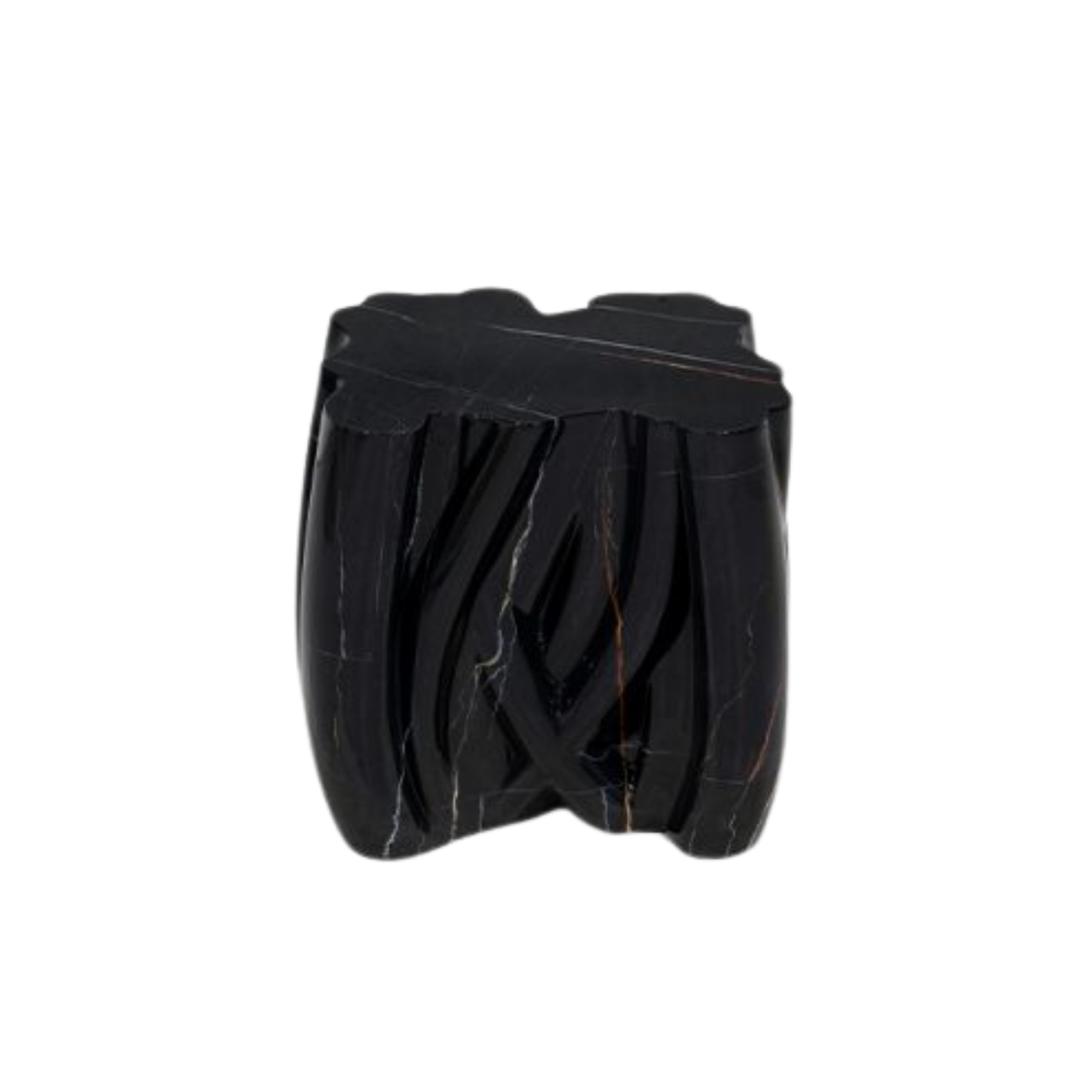 Monochrome Black Faux-Marble Side Table