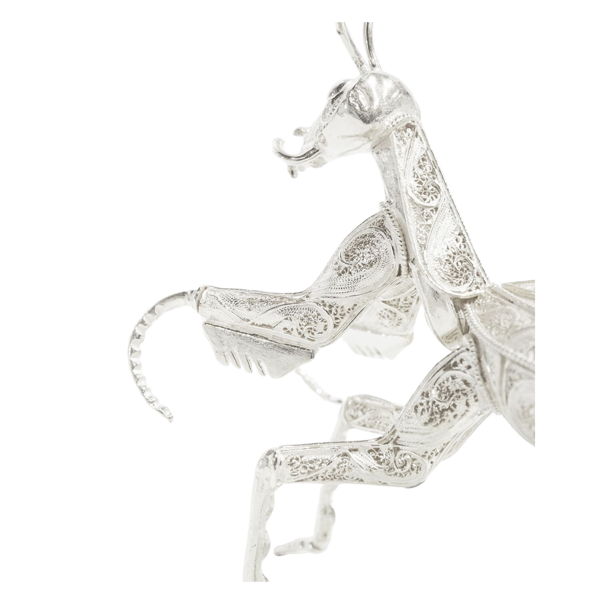 Filigree Praying Mantis Gold Decor