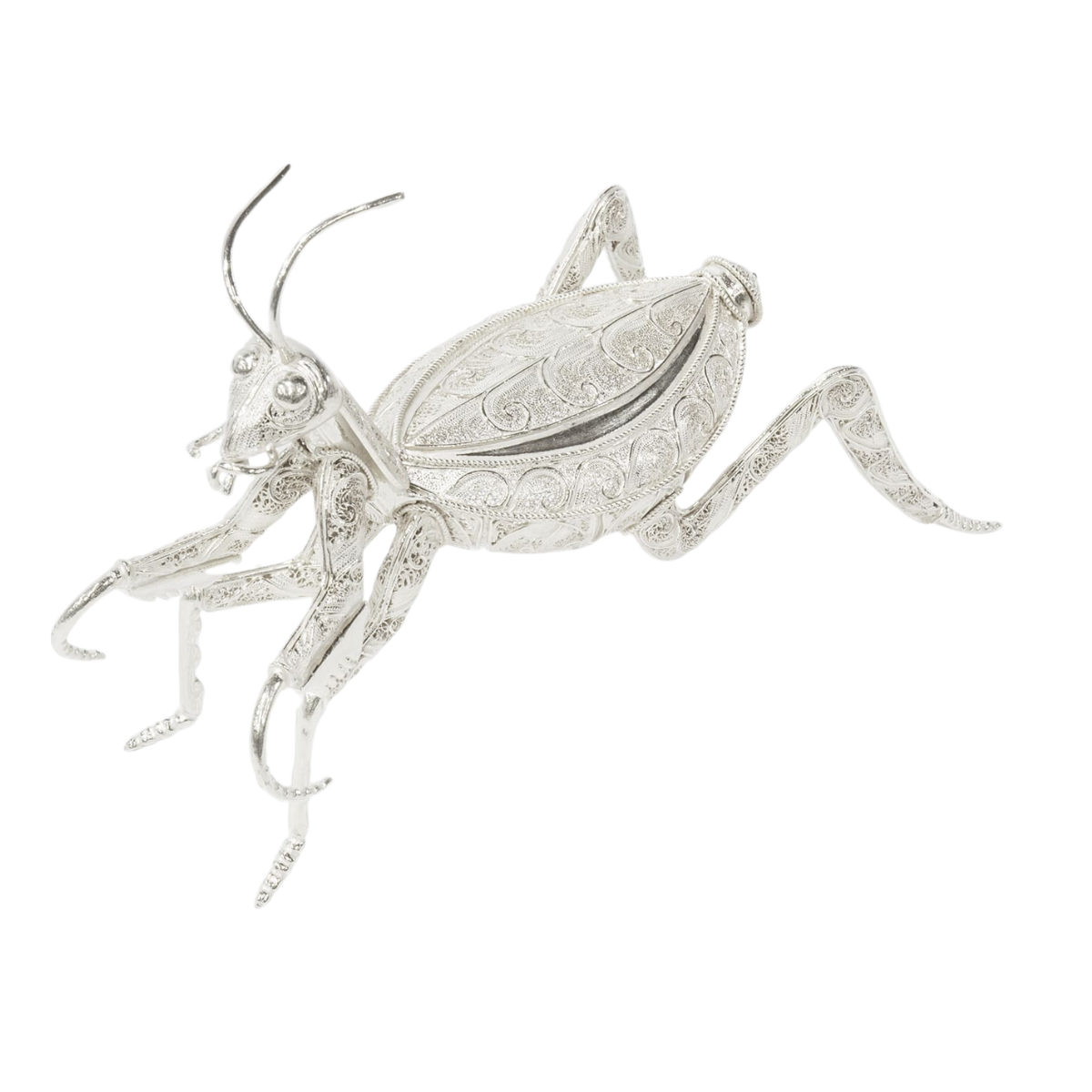 Filigree Praying Mantis Gold Decor