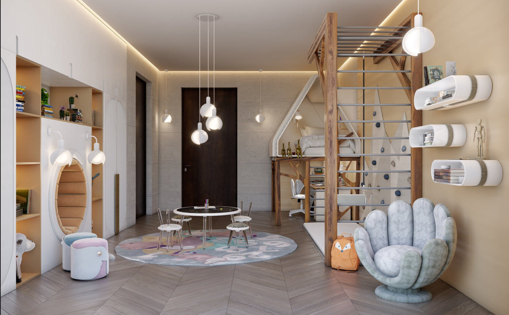 The Rhino's Troupe Round Rug