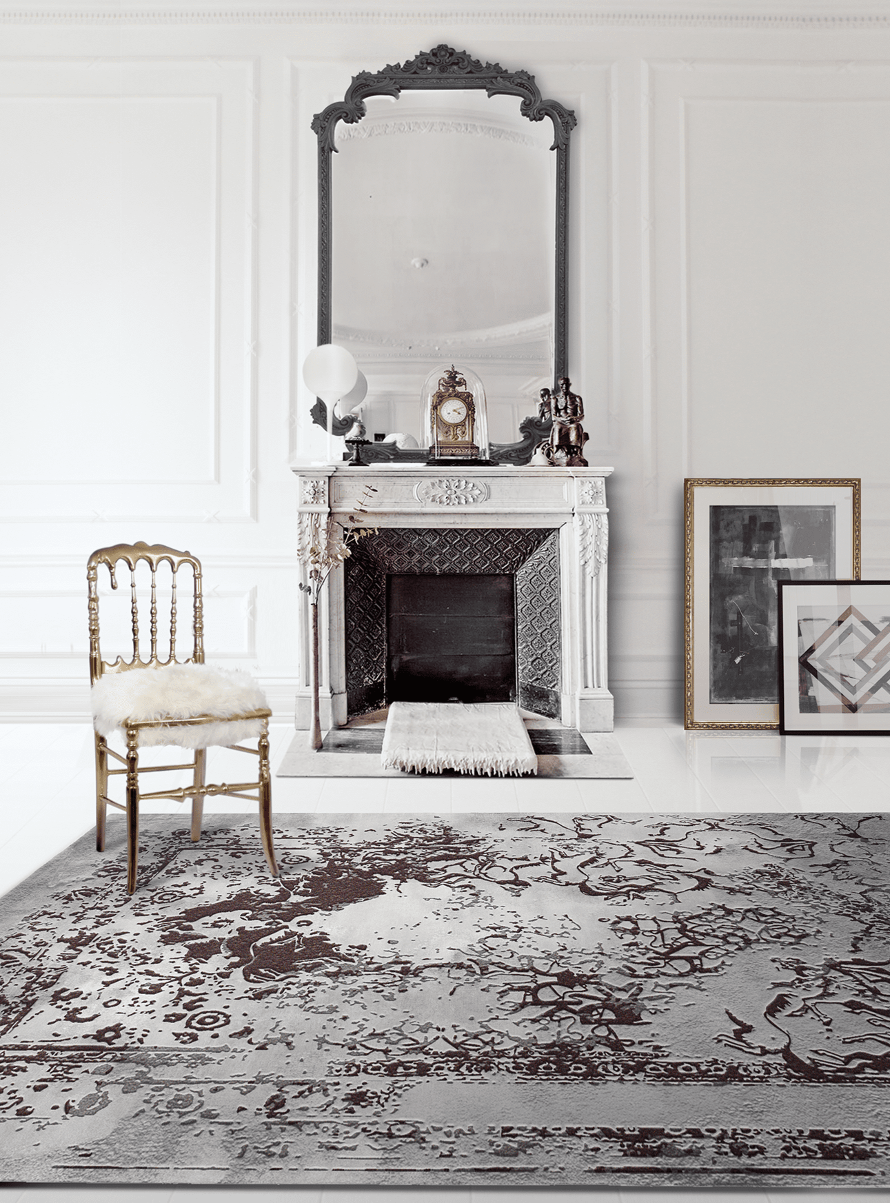 Emporium Gold Fur Chair