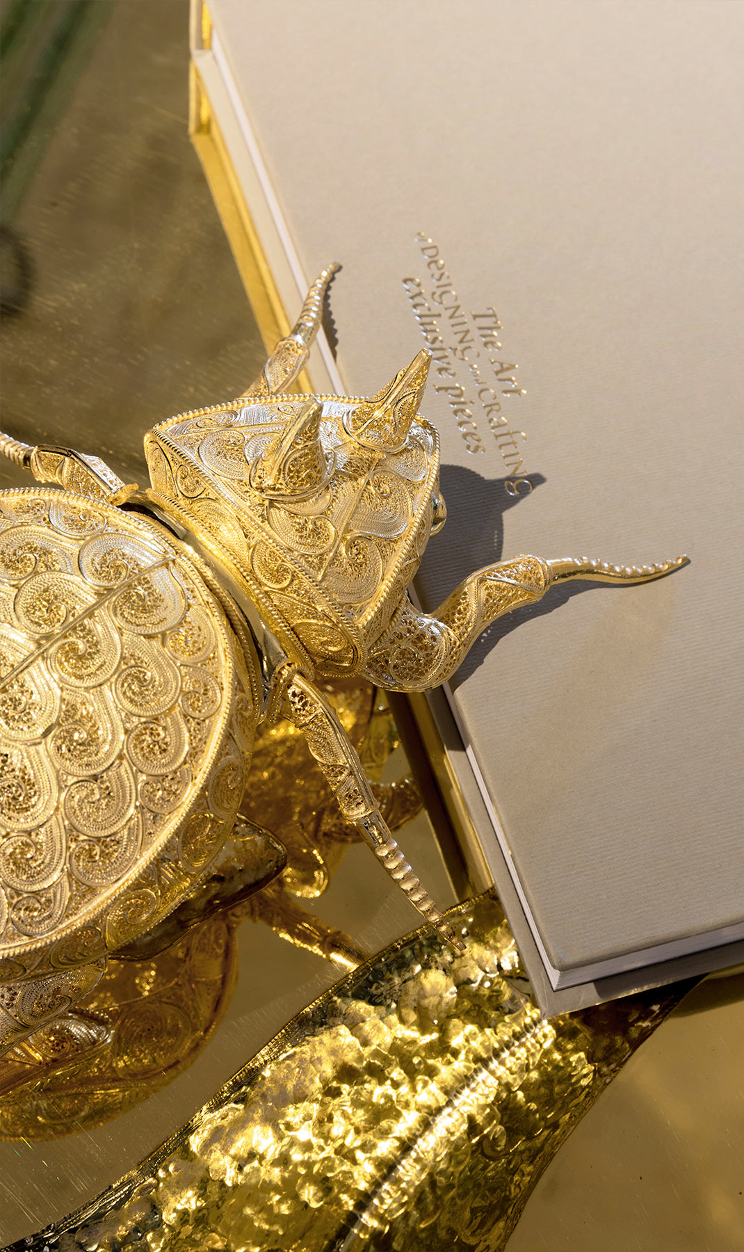 Filigree Rhinoceros Beetle Decor