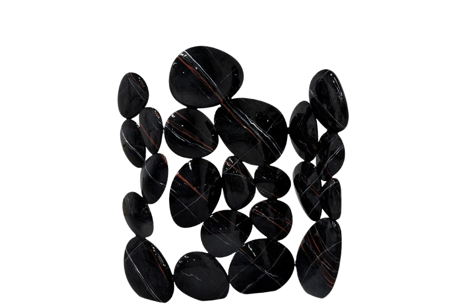 Gold Faux Marble Folding Screen