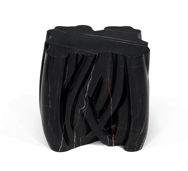 Monochrome Faux-Marble Side Table