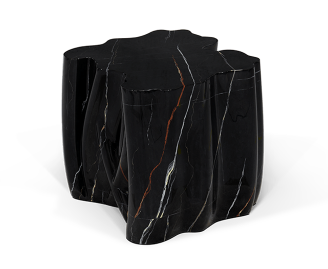 Monochrome Faux-Marble Side Table