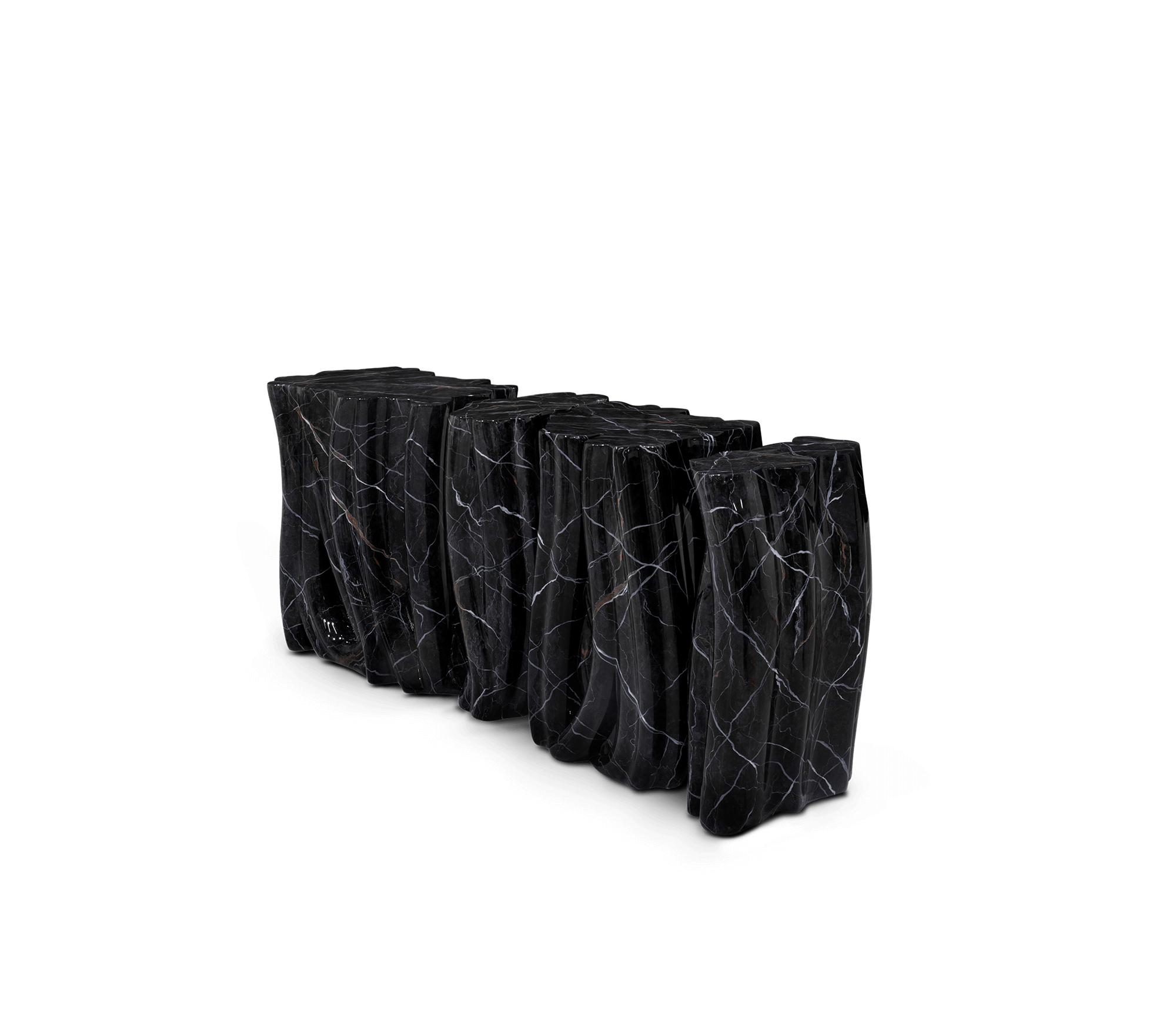 Monochrome Faux Marble Console
